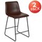 Flash Furniture 24" LeatherSoft Counter Height Barstools, Dark Brown, PK2 2-ET-ER18345-24-DB-GG - alternate 10